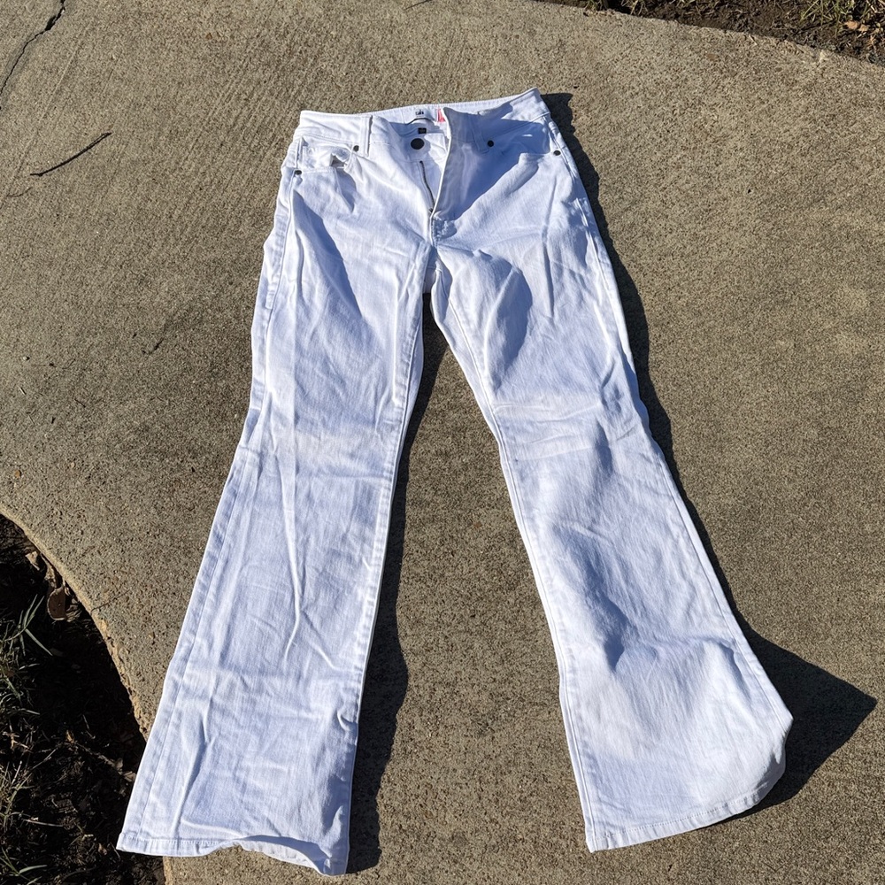 Cabi white Denim flare Pants Size 4 - Picture 2 of 7